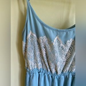 Blue Tulle Dress with Lace